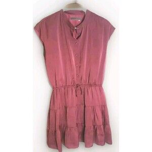 Rebecca Minkoff Dress Women's Large Ollie Burgundy Fit and Flare Lined Mini
